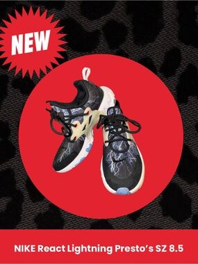 Nike Lightning-Print React Sneakers in Black and White